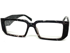 Classy Modern Contemporary Style Clear Lens EYEGLASSES Thick Marble Frame 81254