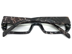 Classy Modern Contemporary Style Clear Lens EYEGLASSES Thick Marble Frame 81254