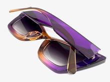 Oversized Vintage Retro Cat Eye Style SUNGLASSES Large Purple & Brown Frame M459