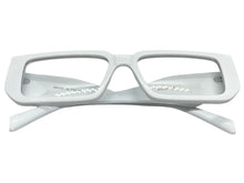 Classy Modern Contemporary Style Clear Lens EYEGLASSES Thick White Frame 81254