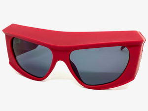 Oversized Modern Retro Raver Party SUNGLASSES Large Thick Red Frame 1215