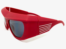 Oversized Modern Retro Raver Party SUNGLASSES Large Thick Red Frame 1215