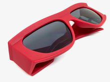 Oversized Modern Retro Raver Party SUNGLASSES Large Thick Red Frame 1215