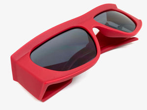Oversized Modern Retro Raver Party SUNGLASSES Large Thick Red Frame 1215