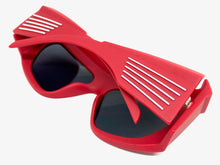 Oversized Modern Retro Raver Party SUNGLASSES Large Thick Red Frame 1215