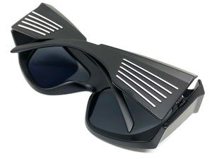 Oversized Modern Retro Raver Party SUNGLASSES Large Thick Black Frame 1215