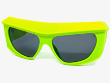 Oversized Modern Retro Raver Party SUNGLASSES Large Thick Neon Green Frame 1215