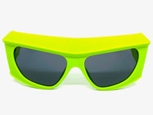 Oversized Modern Retro Raver Party SUNGLASSES Large Thick Neon Green Frame 1215