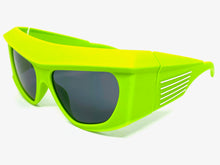 Oversized Modern Retro Raver Party SUNGLASSES Large Thick Neon Green Frame 1215