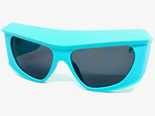 Oversized Modern Retro Raver Party SUNGLASSES Large Thick Baby Blue Frame 1215