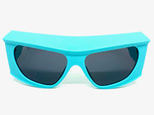 Oversized Modern Retro Raver Party SUNGLASSES Large Thick Baby Blue Frame 1215