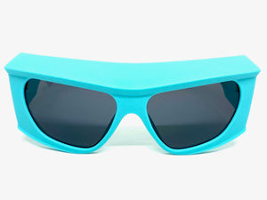 Oversized Modern Retro Raver Party SUNGLASSES Large Thick Baby Blue Frame 1215