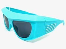 Oversized Modern Retro Raver Party SUNGLASSES Large Thick Baby Blue Frame 1215