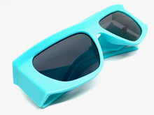 Oversized Modern Retro Raver Party SUNGLASSES Large Thick Baby Blue Frame 1215