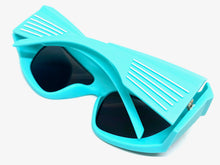 Oversized Modern Retro Raver Party SUNGLASSES Large Thick Baby Blue Frame 1215