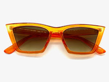 Classic Vintage Retro Cat Eye Style SUNGLASSES Funky Orange Frame 2019