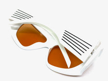 Oversized Modern Retro Raver Party SUNGLASSES Large Thick White Frame 1215