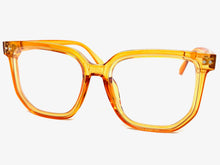 Oversized Vintage Retro Style Clear Lens EYEGLASSES Large Square Orange Frame E2071