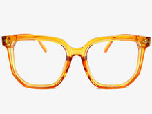 Oversized Vintage Retro Style Clear Lens EYEGLASSES Large Square Orange Frame E2071