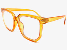 Oversized Vintage Retro Style Clear Lens EYEGLASSES Large Square Orange Frame E2071