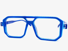 Classic Vintage Retro Aviarot Style Clear Lens EYEGLASSES Square Blue Frame 81182