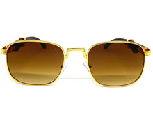 Classy Elegant Luxury Retro Hip Hop Style SUNGLASSES Large Gold & Wooden Frame 5262