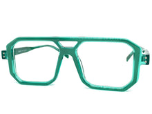 Classic Vintage Retro Aviarot Style Clear Lens EYEGLASSES Square Green Frame 81182