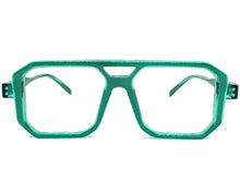 Classic Vintage Retro Aviarot Style Clear Lens EYEGLASSES Square Green Frame 81182