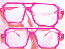 Classic Vintage Retro Aviarot Style Clear Lens EYEGLASSES Square Pink Frame 81182