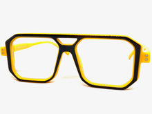 Classic Vintage Retro Aviarot Style Clear Lens EYEGLASSES Square Yellow Frame 81182