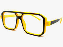 Classic Vintage Retro Aviarot Style Clear Lens EYEGLASSES Square Yellow Frame 81182