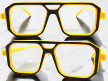 Classic Vintage Retro Aviarot Style Clear Lens EYEGLASSES Square Yellow Frame 81182