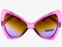 Oversized Retro Style Bow Shaped SUNGLASSES Large Purple Frame 6317