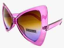 Oversized Retro Style Bow Shaped SUNGLASSES Large Purple Frame 6317