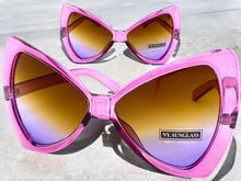 Oversized Retro Style Bow Shaped SUNGLASSES Large Purple Frame 6317