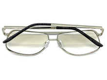 Classic Vintage Retro Style Clear Lens with Slight Tint SUNGLASSES Club Shades Silver Frame I114