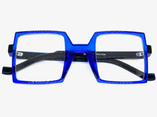 Classic Bold Modern Retro Style Clear Lens EYEGLASSES Square Blue Frame 1757