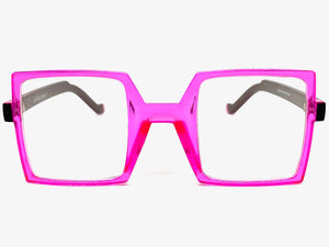 Classic Bold Modern Retro Style Clear Lens EYEGLASSES Square Pink Frame 1757