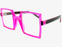 Classic Bold Modern Retro Style Clear Lens EYEGLASSES Square Pink Frame 1757