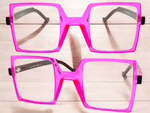 Classic Bold Modern Retro Style Clear Lens EYEGLASSES Square Pink Frame 1757