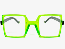 Classic Bold Modern Retro Style Clear Lens EYEGLASSES Square Green Frame 1757