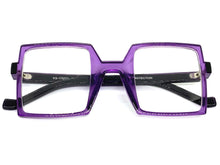 Classic Bold Modern Retro Style Clear Lens EYEGLASSES Square Purple Frame 1757