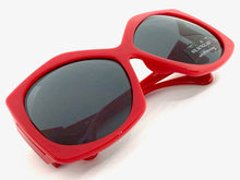 Oversized Vintage Retro Style SUNGLASSES Huge Red Frame 9862