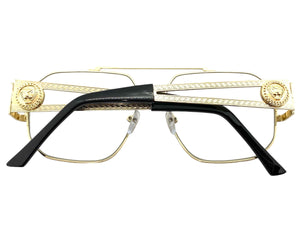 Classic Retro Luxury Designer Aviator Style Clear Lens EYEGLASSES Gold Frame 5509