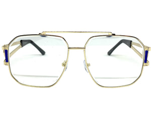 Classic Retro Luxury Designer Aviator Style Clear Lens EYEGLASSES Gold Frame 5509