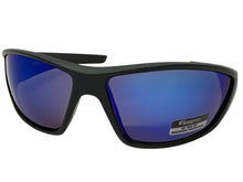 Motorcycle Riding Biker Sporty Wrap Around Choppers SUNGLASSES Safety Eyewear - Blue Flames 6763