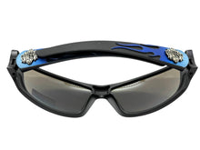 Motorcycle Riding Biker Sporty Wrap Around Choppers SUNGLASSES Safety Eyewear - Blue Flames 6763