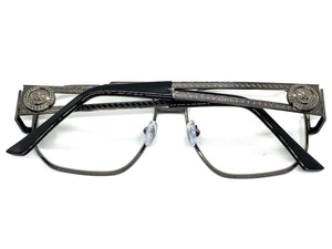 Classic Retro Luxury Designer Aviator Style Clear Lens EYEGLASSES Gunmetal Frame 5509