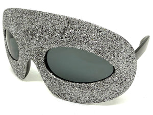 Vibrant Mardi Gras Party Club Beach Cruise Raver Festival SUNGLASSES Fun Shades Silver Glitter Frame 1238