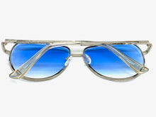 Oversized Classic Vintage Retro Style SUNGLASSES Large Silver Frame 5318